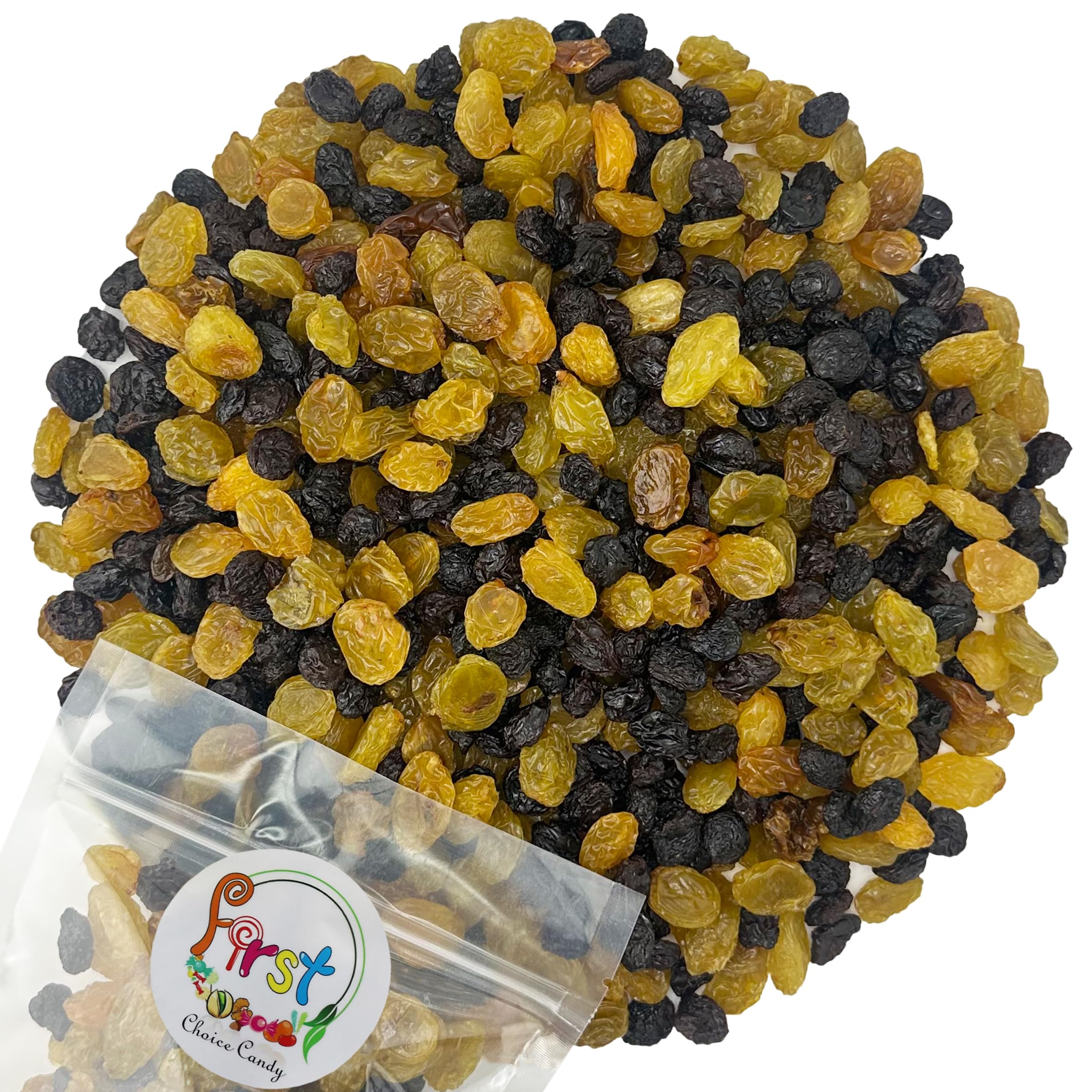 FirstChoiceCandy Jumbo Seedless Raisins Great Snacks (Mix Golden & Black, 5 Pound)