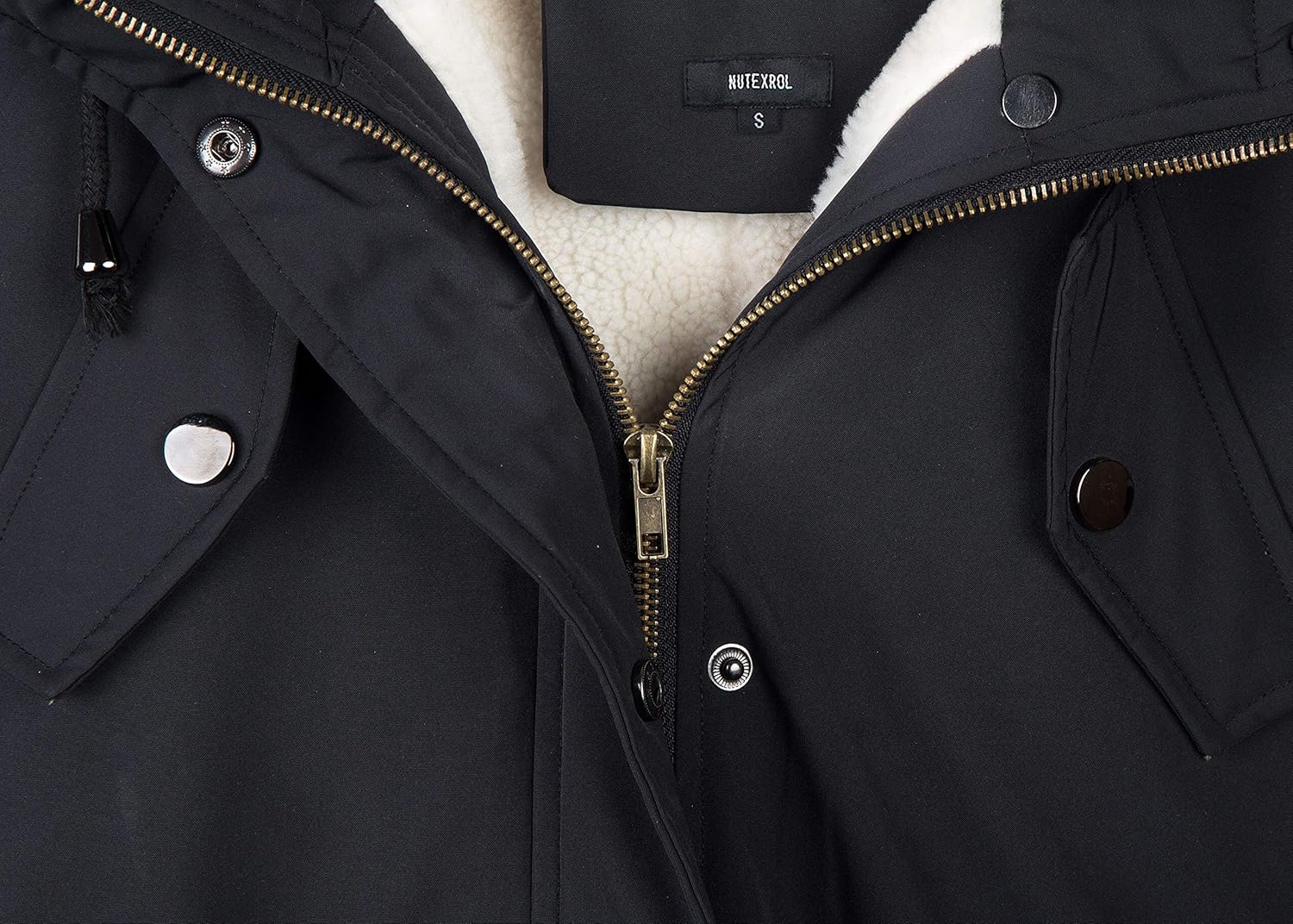 NUTEXROL Women's Winter Thicken Hooded Sherpa Lined Parka Military Anorak Jacket Warm Short Cotton Coats for Women