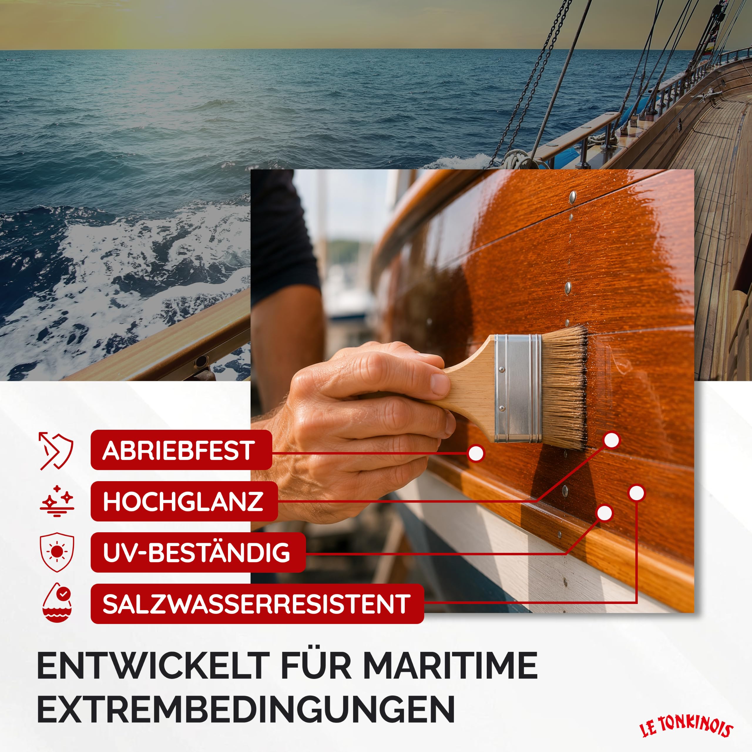 Le Tonkinois - Esmalte Marino N.º 1, Pintura Monocomponente Resistente a la Intemperie y UV | 2,5L