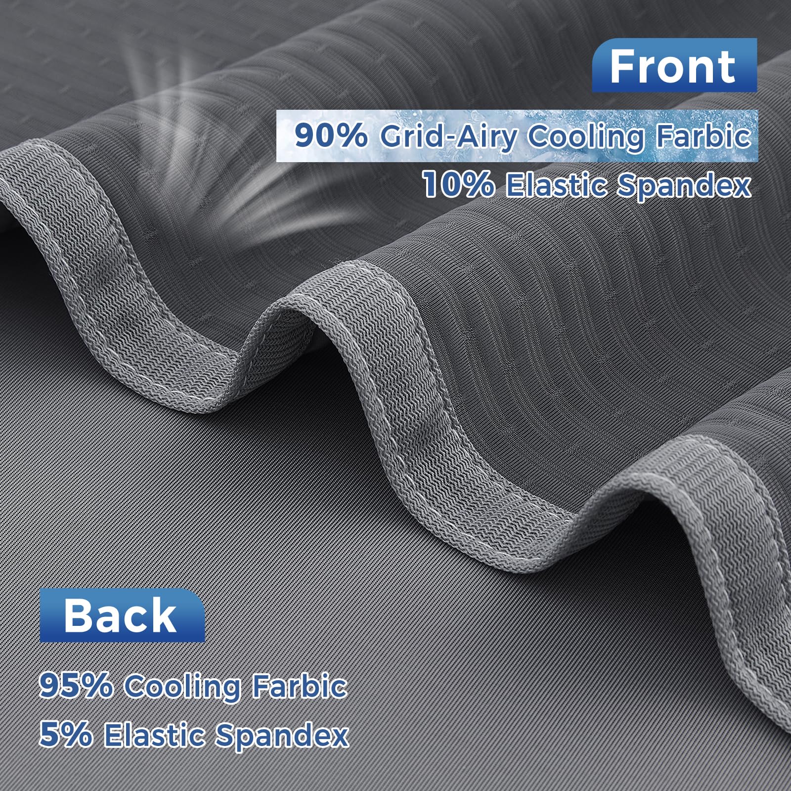EMME Kühldecke Kühlende Decke, Arc-Chill Q-Max>0,5, 152 x 203 cm, 2 in 1 Doppelseitige Feinstreifen Sommerdecke, Leicht Atmungsaktiv Tagesdecke, Sofa Decke & Bettüberwurf, Dunkelgrau Gestreift