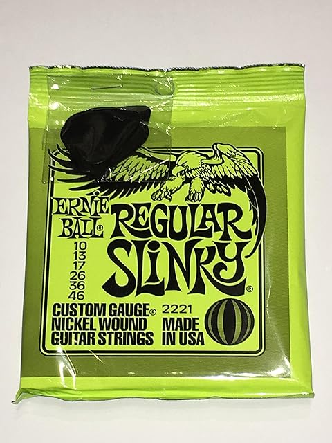 Ernie Ball Regular Slinky Electric Guitar Strings - includes 6 free plectrums