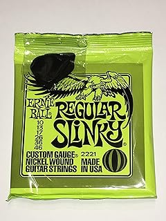 Ernie Ball Regular Slinky Electric Guitar Strings - includes 6 free plectrums