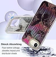 Vista 136 de I-MGAE-IN-AR - Funda diseñada para iPhone 12 y 12 Pro, diseño de mariposa plateada brillante, funda protectora de poliuretano termoplástico, suave