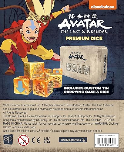 Miniatura 2 de Avatar The Last Airbender - Juego de dados prémium | Dados coleccionables D6 con estuche de lata personalizada | Dados de 6 lados con licencia