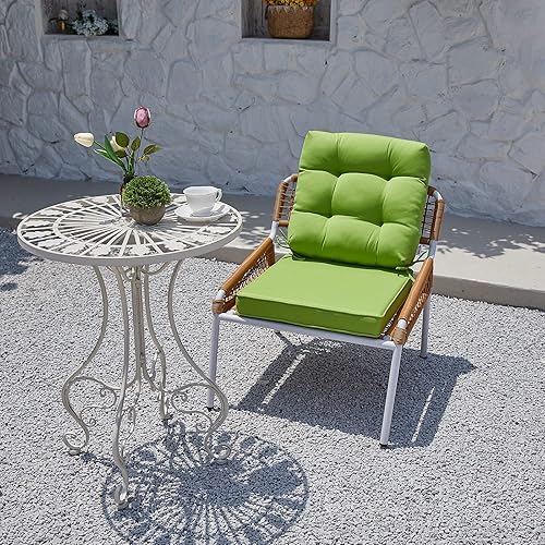 Miniatura 4 de JMGBird Cojín copetudo para asiento y respaldo para exteriores, juego de cojines para silla de asiento profundo de 22 x 22 pulgadas, cojín de silla