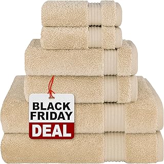 Cotton Paradise 6 Piece Towel Set, 100% Cotton Soft Absorbent Turkish To...