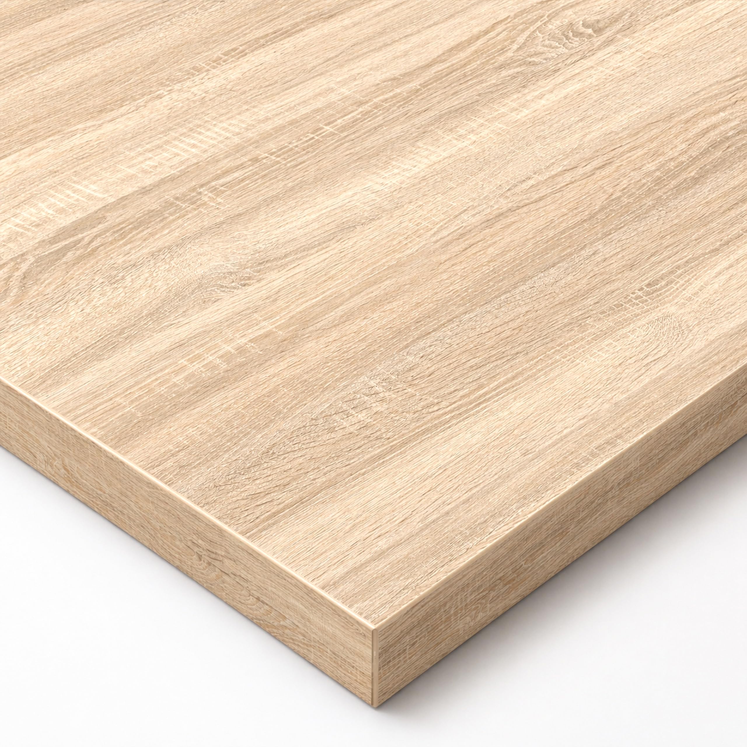 POKAR Table Top 140x80 cm | Desk Top 25 mm Thick | Perfect for Height Adjustable Standing Desk or Dining Table DIY | Durable Laminated Table Top | Made in Europe | Light Sonoma Oak — image 1
