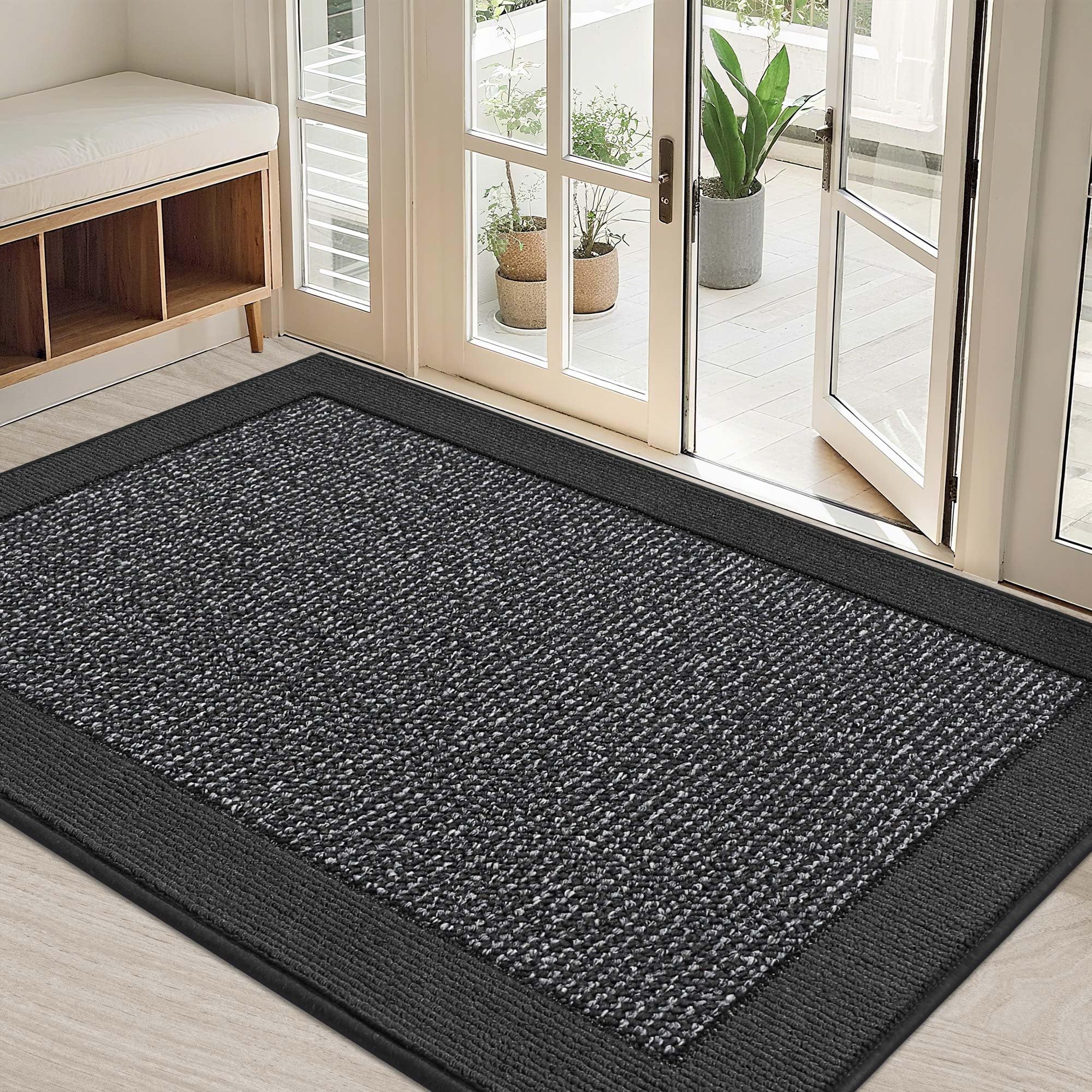 BEQHAUSE Indoor Door Mat 32" x 48", Dirt Trapper Door Mats Non-Slip Entryway Rugs Washable, Resist Dirt Absorbent Welcome Mat, Low Profile Floor Mats