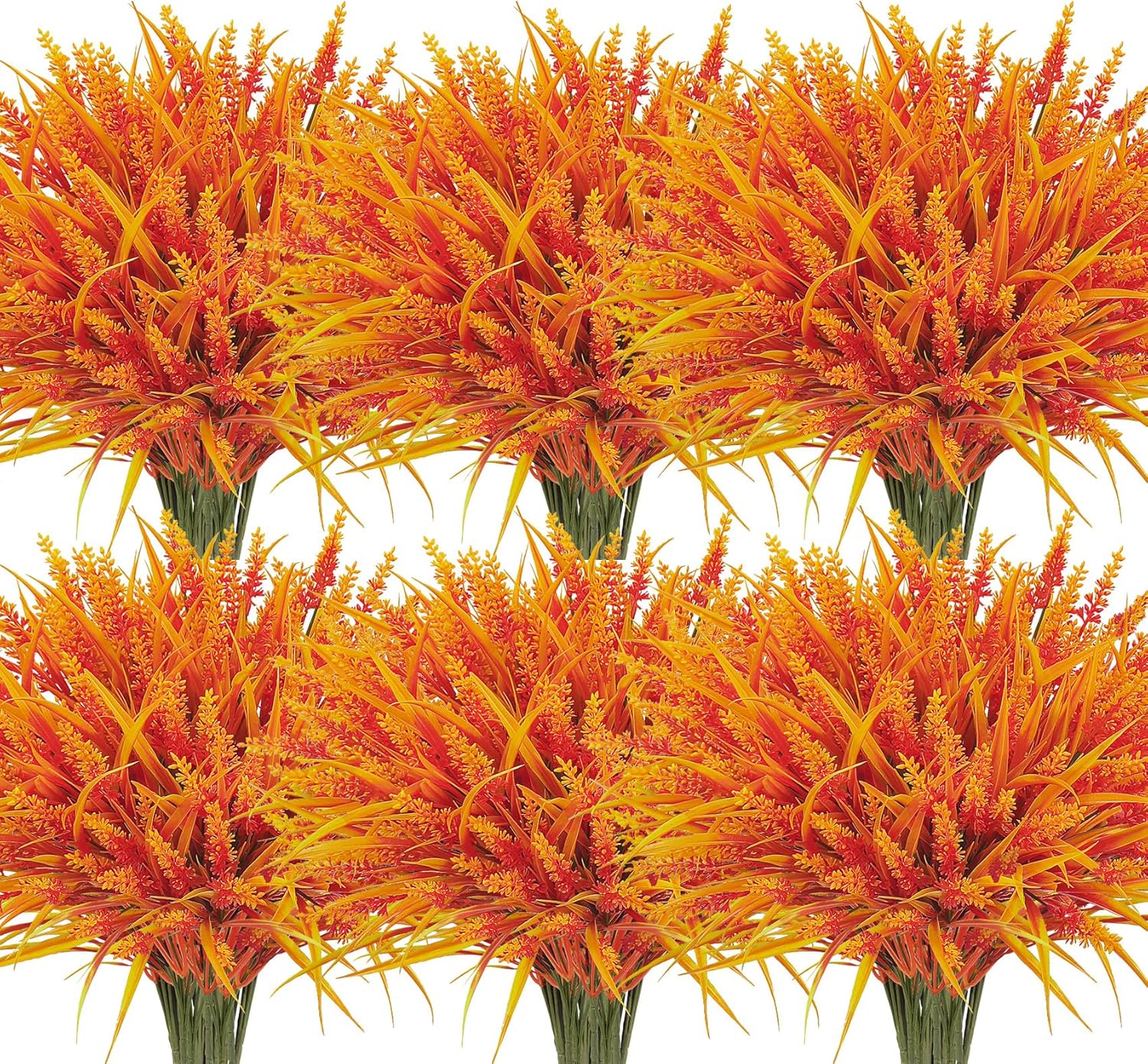 Ouddy Decor 24 Bundles Artificial Fall Flowers for Decorations, Fake Mums Fall Decorations Outdoor UV Resistant Plastic Flowers for Indoor Outside Autumn Thanksgiving Garden Yard Window Box Home Decor