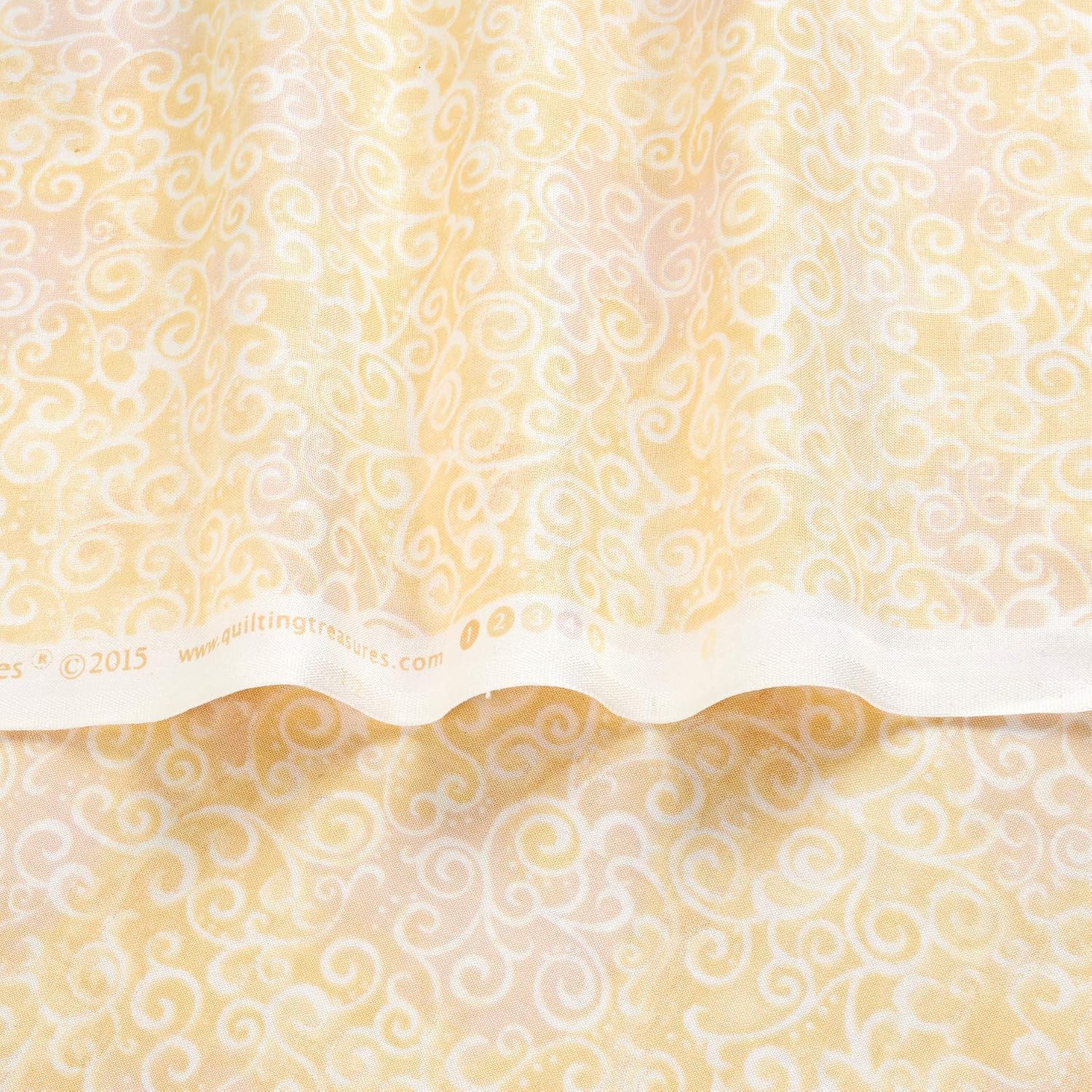 QT Fabrics 108" Wide Quilt Back Ombre Scroll Ecru, Fabric by the Yard
