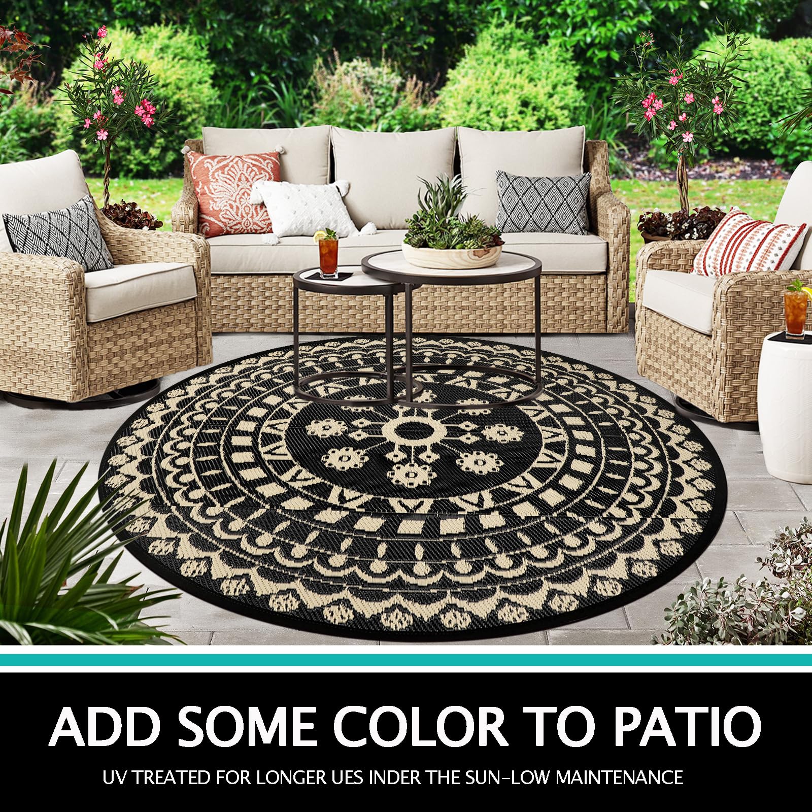 Tappeto Esterno 150x240 Cm SHACOS - Impermeabile, Pieghevole Per Picnic, Giardino, Balcone