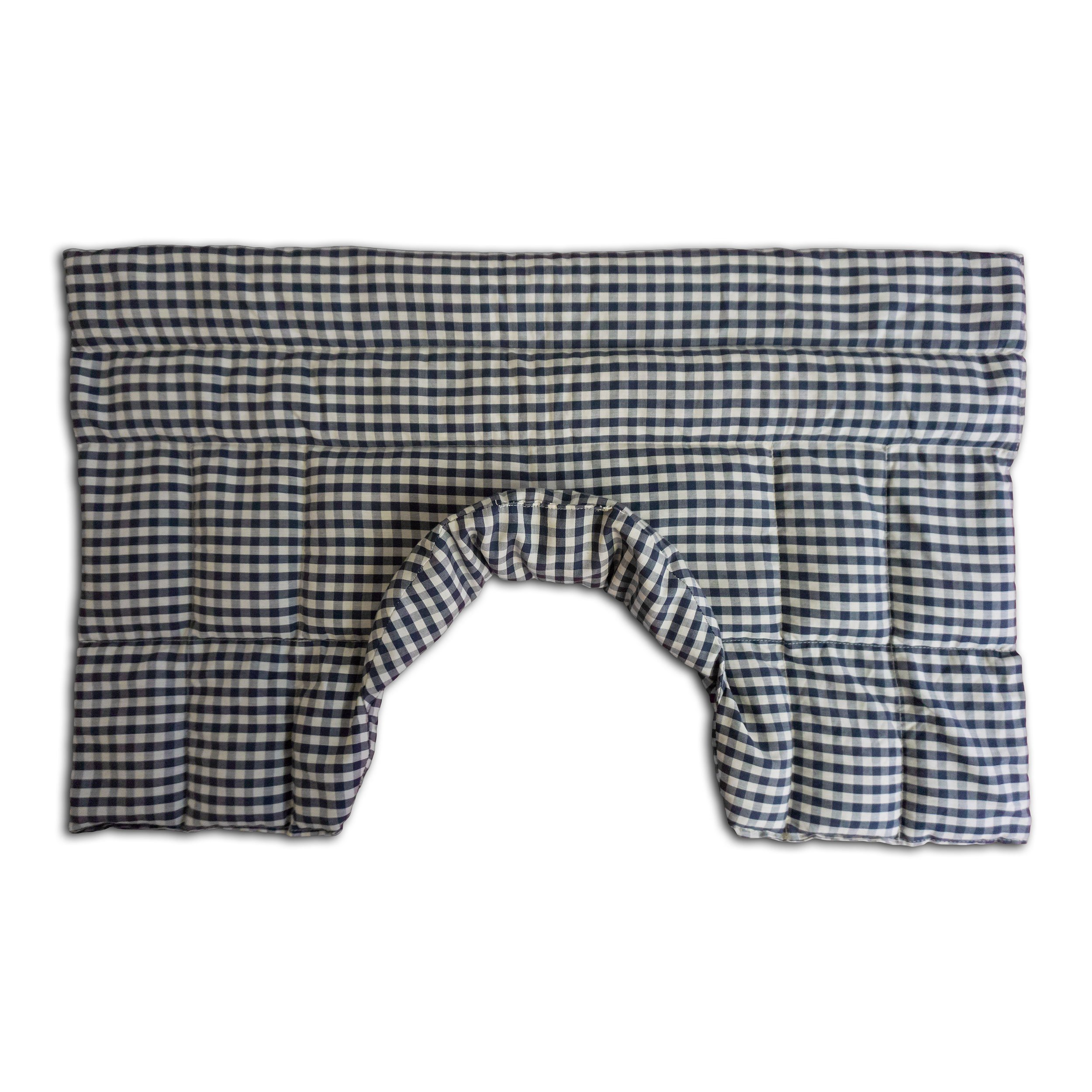 Cuscino termico cervicale XL per collo, spalle e schiena - Cuscino termico con semi di lino - bianco-blu - Cotone bio/organico
