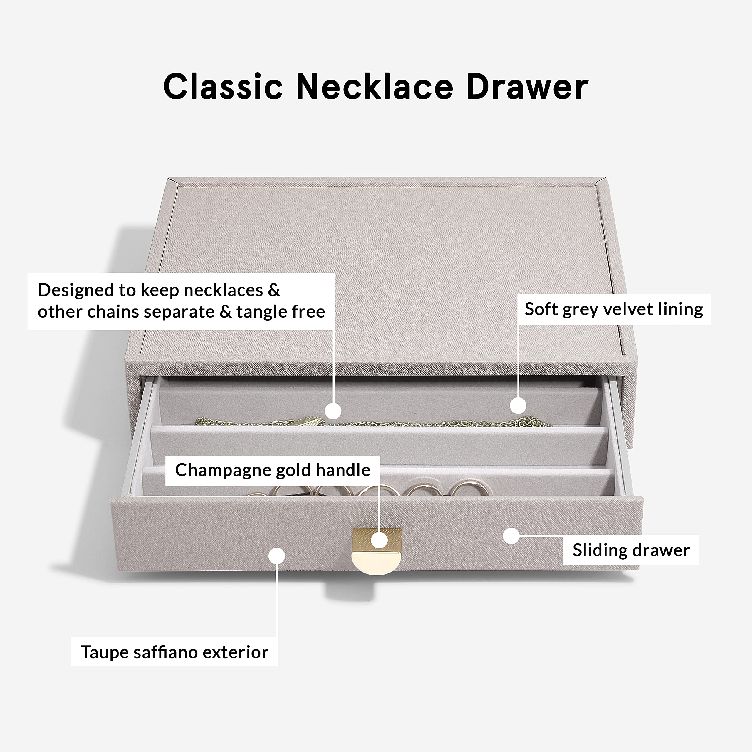 Stackers Taupe Classic Szkatułka na biżuterię - 4-częściowy zestaw (z szufladką)