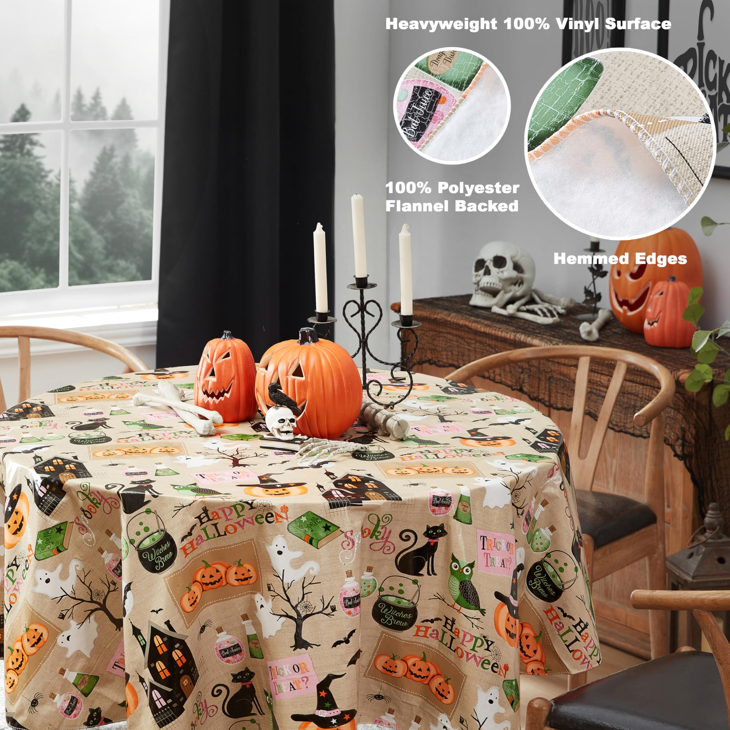Nappe En Vinyle Avec Envers En Flanelle Et Imprim Feuilles D Abstraites Estampill Es Newbridge Nappe Contemporaine En Vinyle Avec Envers~p114987490
