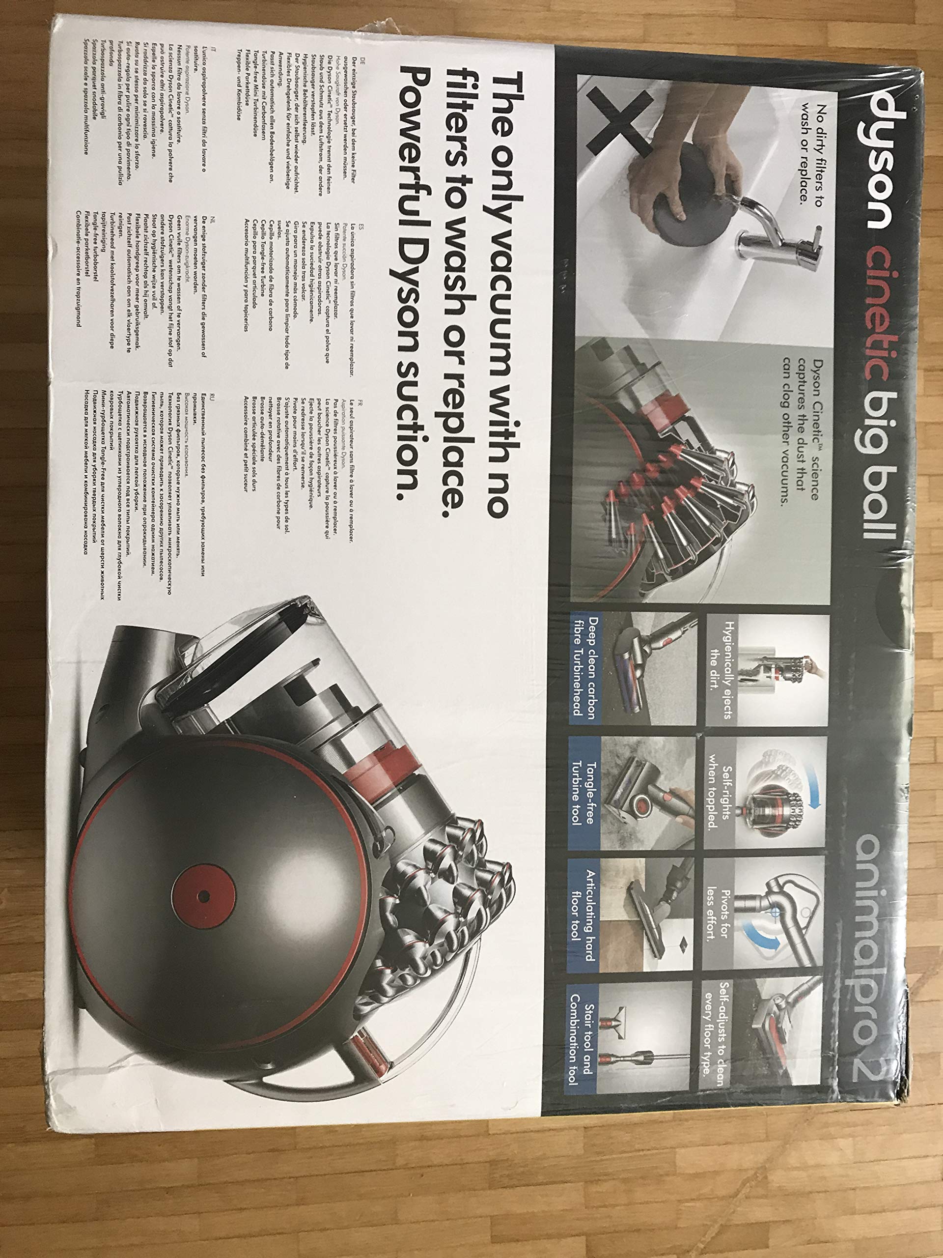 Dyson Cinetic Big Ball Animalpro 2 Aspiradora de Trineo sin Mantenimiento, 140 W, 1.63 Litros, 80 Decibeles, Plata