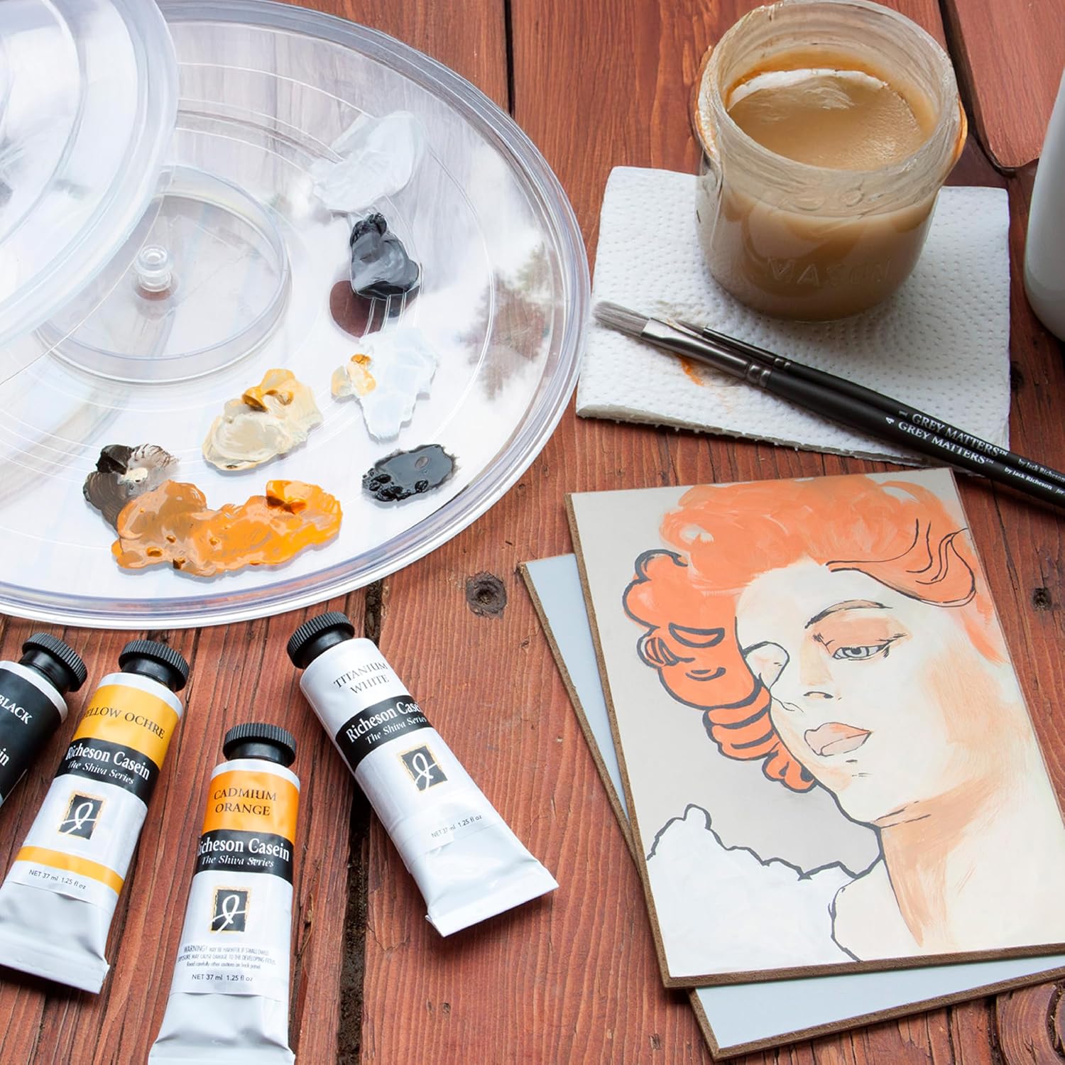 Jack Richeson & Co, Shiva Series Casein Paint Set - Expanded 6 Colors, Water Media