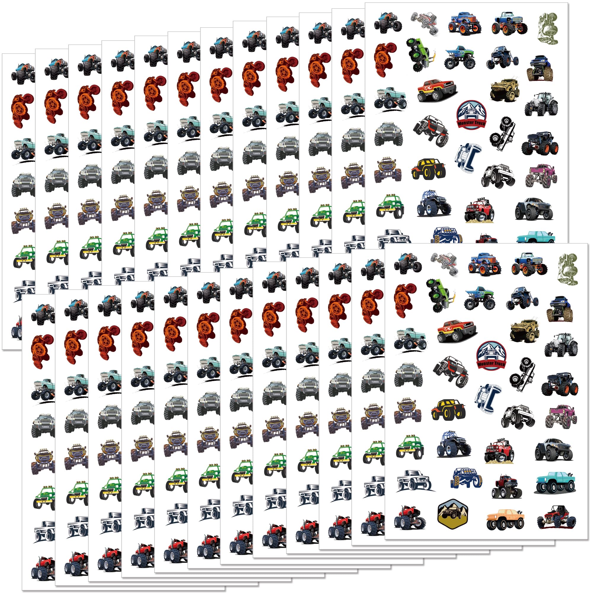 800+PCS Monster Truck Stickers Party Favors-Monster Car Sticker/Racing Sticker Party Decorations Wedding Birthday Party Supplies