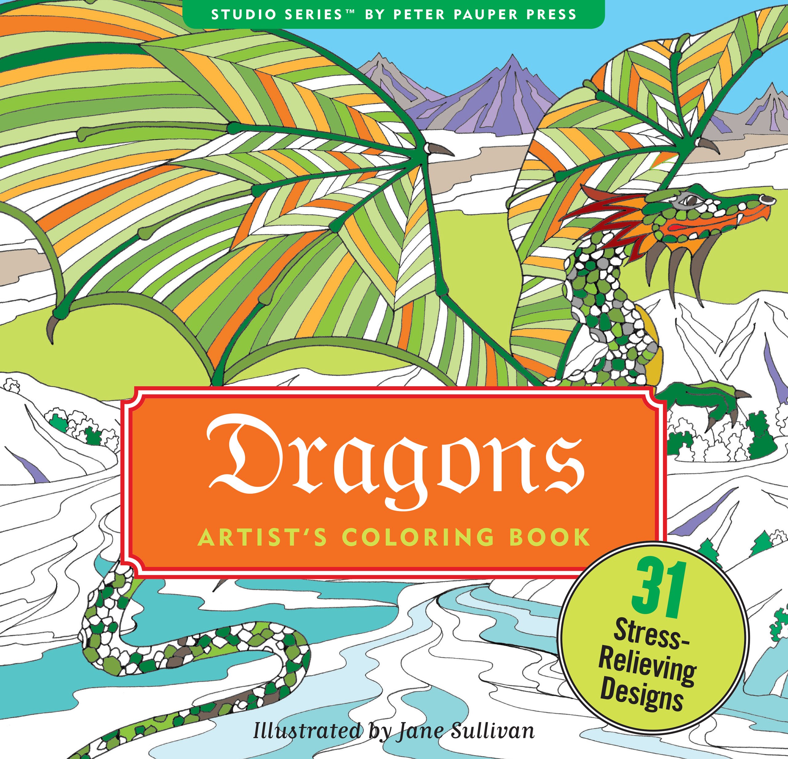 Sargent Bi Colored Pencils Bundle With Dragons Artist Coloring Book (31 stress-relieving designs) & Sharpener