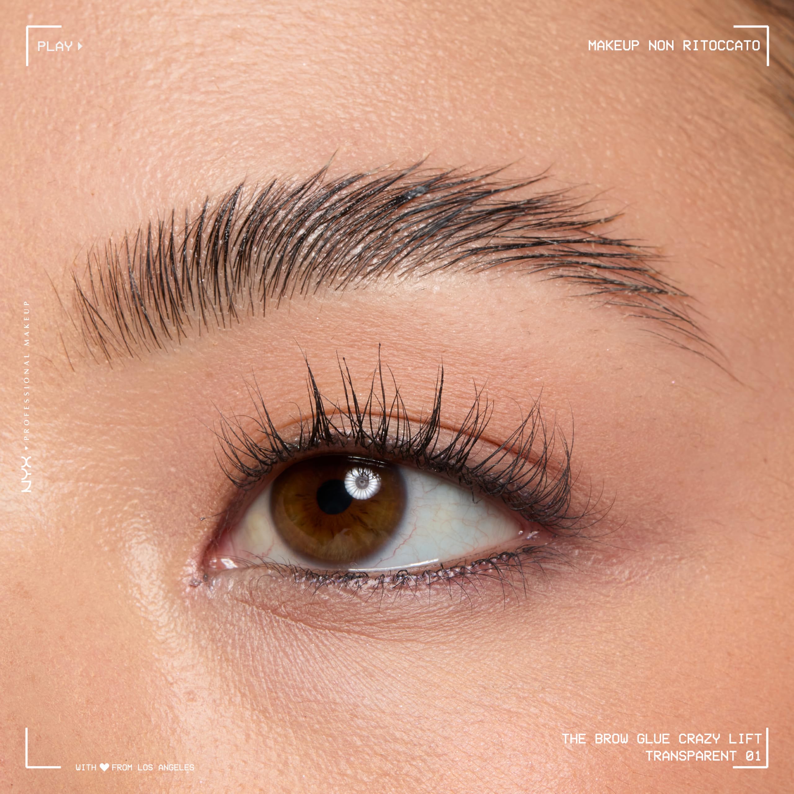 NYX Professional Makeup The Brow Glue Crazy Lift Gel Sopracciglia, Sopracciglia Effetto Laminazione e Fissate, Fino a 24h di Tenuta, Resistente al Sudore, Formula Vegana, 7 ml
