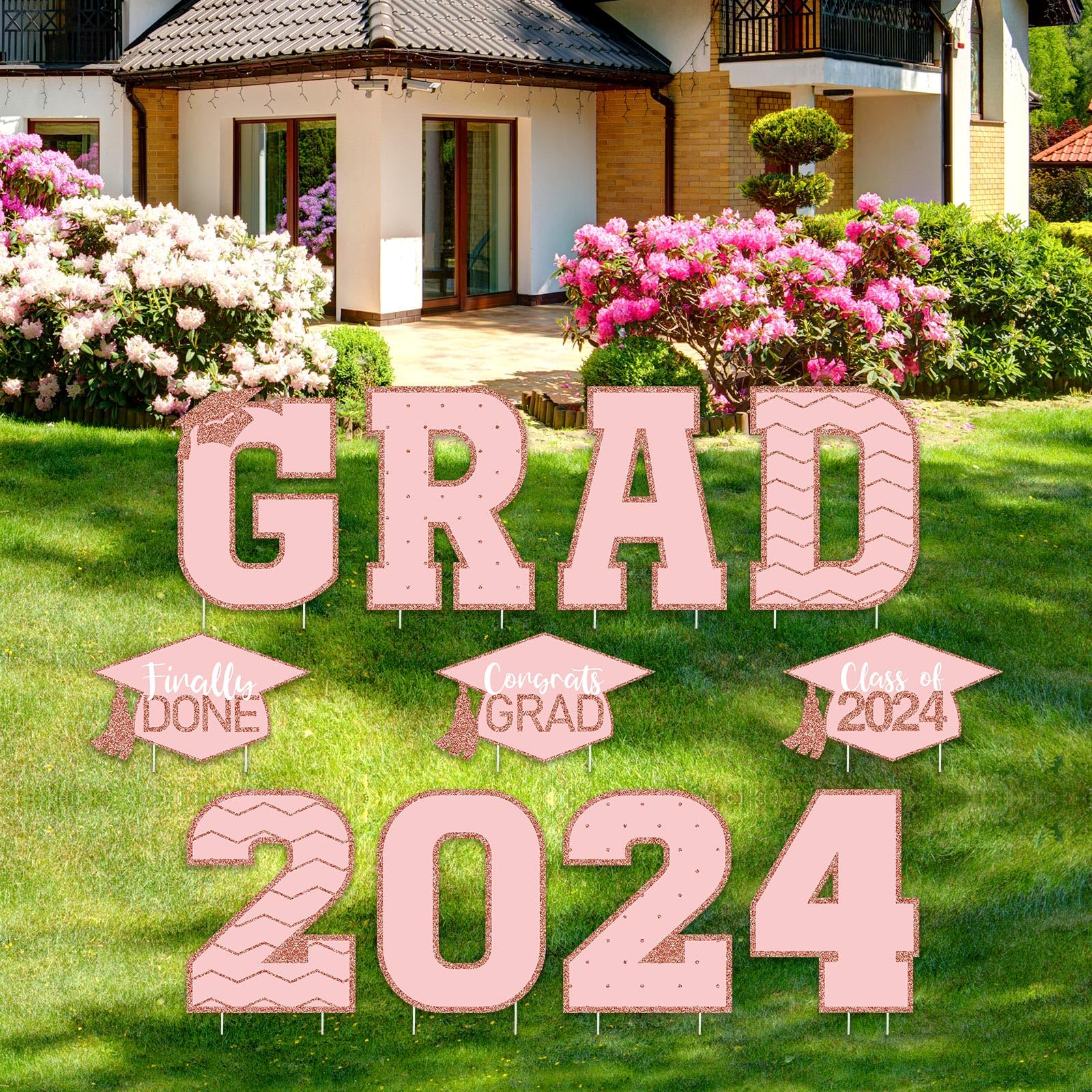 Tatuo 11 Pcs Graduation Yard Sign Decorations Congrats Graduation Lawn ...