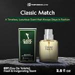 PB ParfumsBelcam Classic Match Green Eau de Toilette Spray pour hommes – Citrus frais Woody Scent avec Crisp Bergamot, Basilic & Musque soyeux – Intemporel Masculin Scent, abordable tous les jours Cologne, 2.5 C'est vrai.