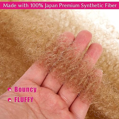 Miniatura 4 de Trenzas de cabello rizado Marley Twist de 12 pulgadas, cabello afro elástico y ensortijado pre-separado, paquete de 3, cabello Marley para