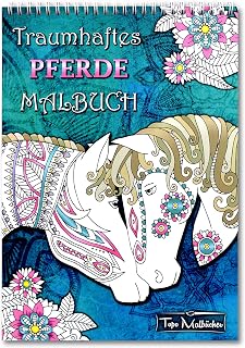 Horses Coloring Book for Adults and Girls: Beautiful Horse Coloring Book - Colouring Book with Spiral Binding and Cutting Line, Single Sided Printed Pages, High Quality and Thick A4 Art Paper
