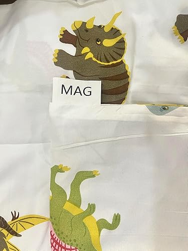 Miniatura 8 de MAG Los juegos de sábanas de 3 piezas de tamaño Queen de dinosaurio blanco incluyen 1 sábana bajera y 2 fundas de almohada para niños, niños y niñas
