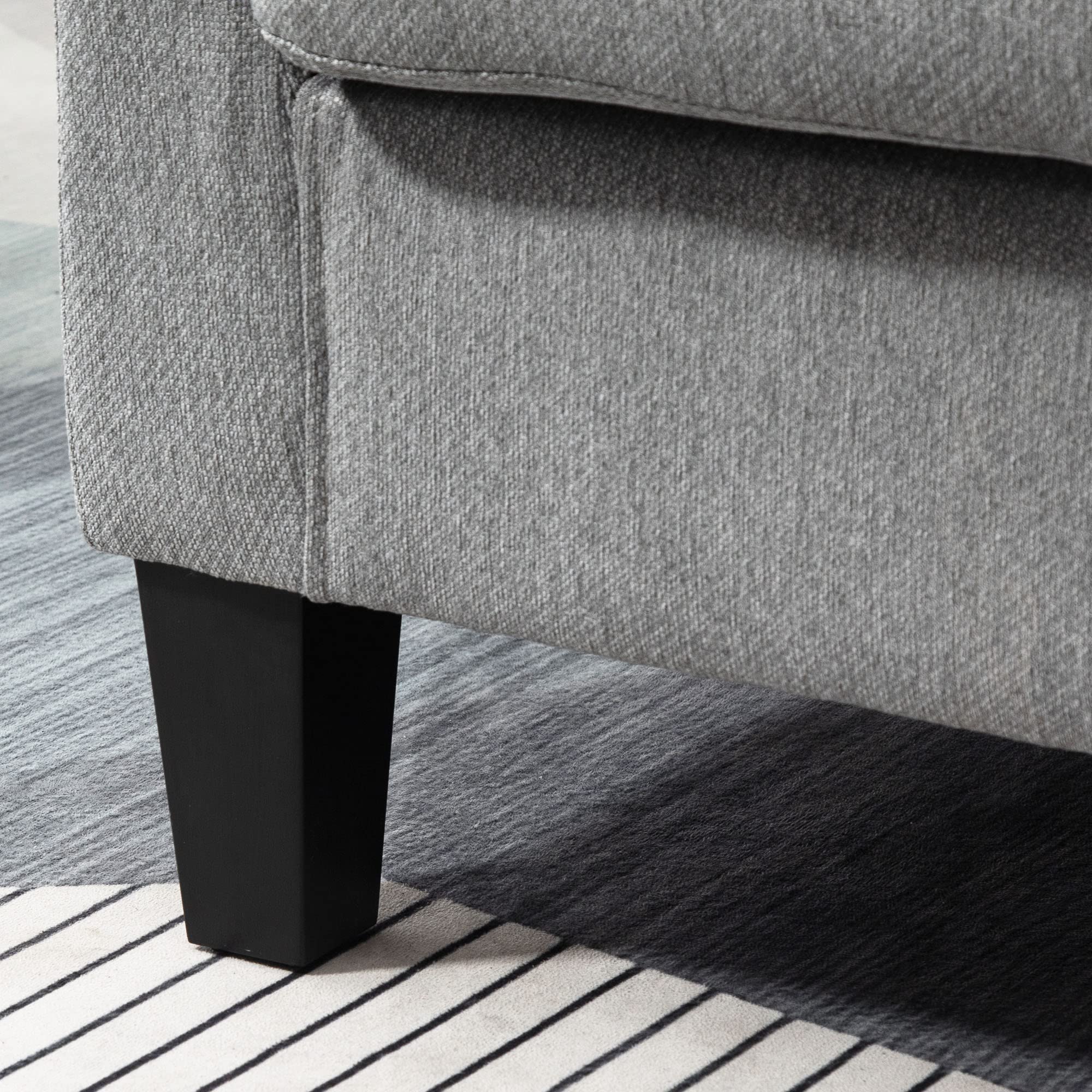 HOMCOM Poltrona Moderna Imbottita con Seduta Profonda, Poltroncina da Camera e Soggiorno, 75x72x74cm, Grigio