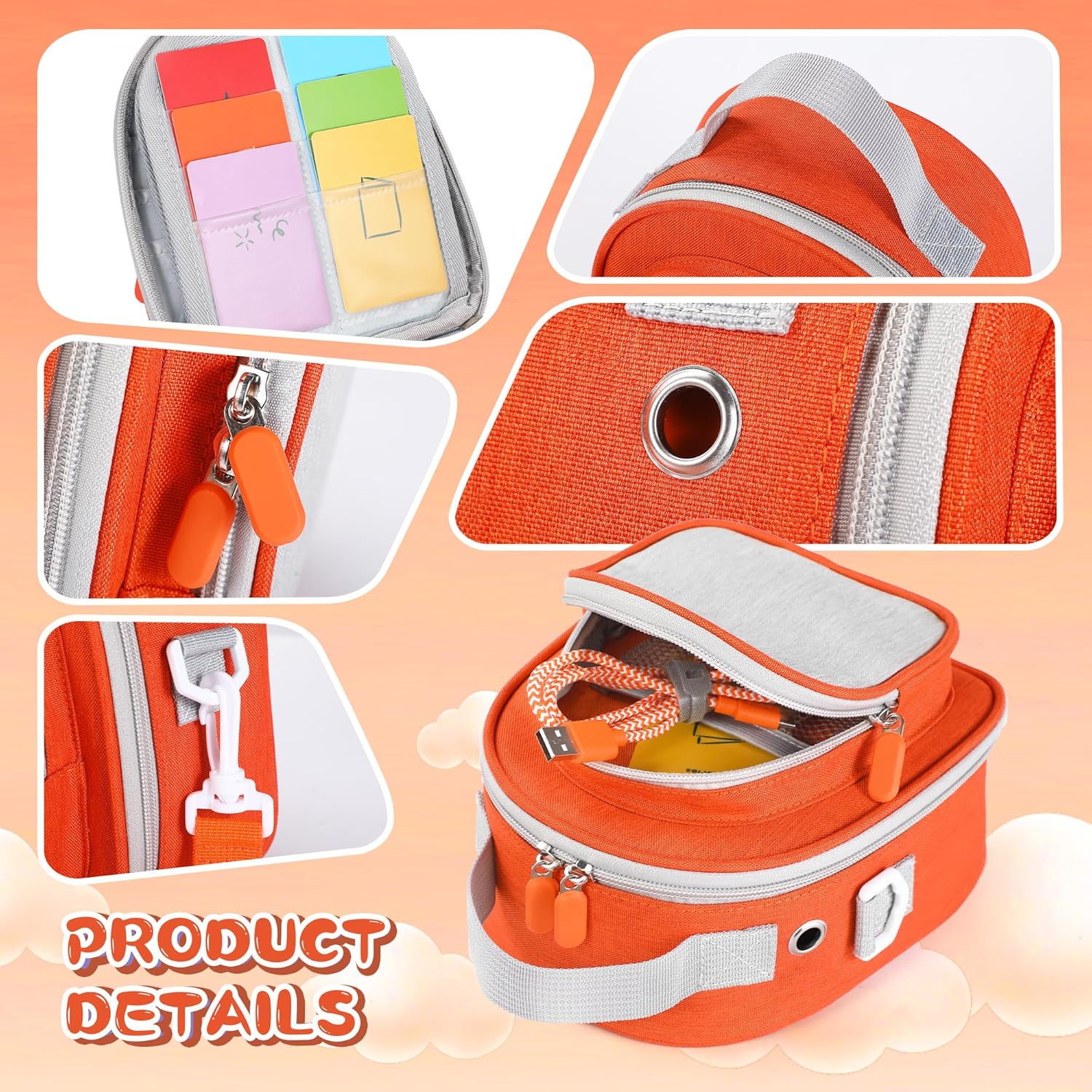 Yoto Mini(2024年版)対応キャリーケース、カード30枚用カードホルダー、ハンドル&amp;ストラップ付きポータブル保護バ