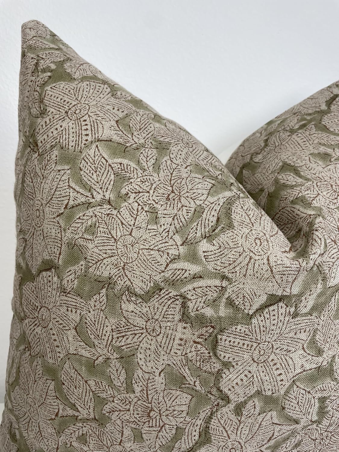 Generic Canyon Theory Hand Block Print Pure Linen 20x20 Inch Throw Pillow Cover: Handmade Vintage Cushion Cover (Jura)