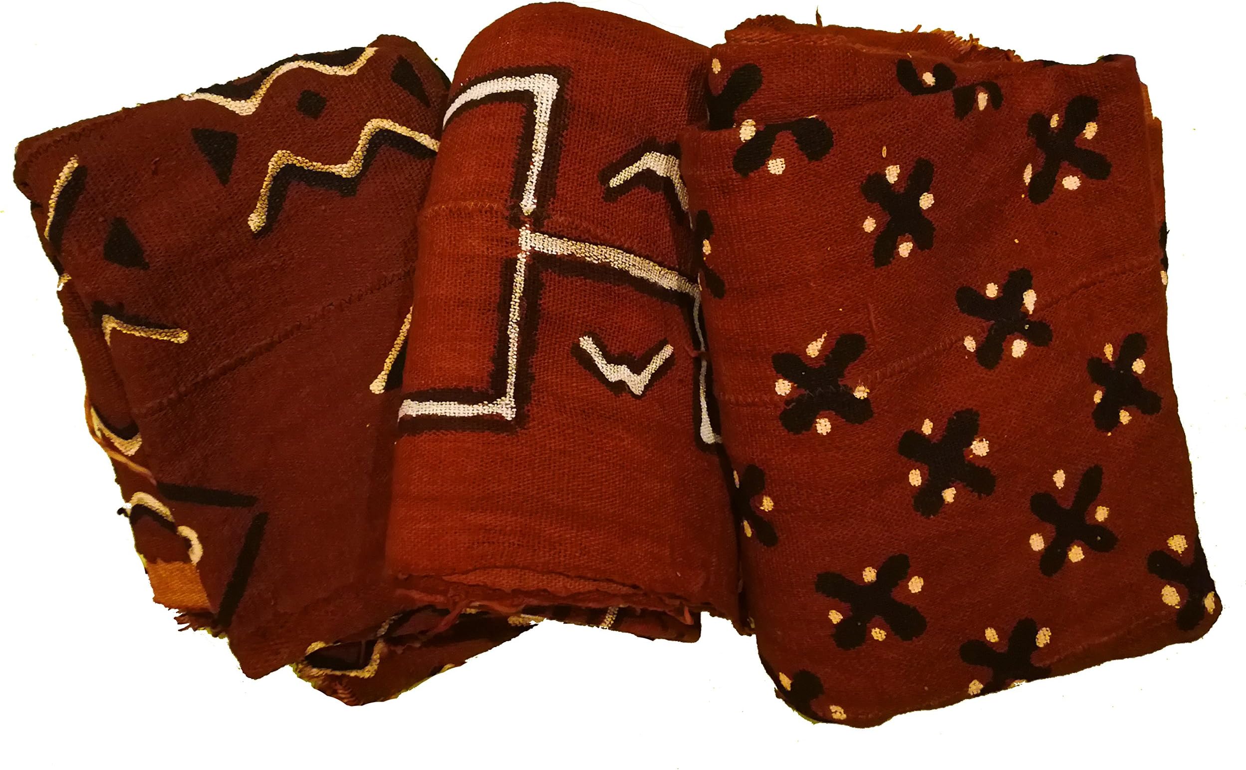 Authentic African Bogolan Mud Cloth Bambara - Mali Vib (Rust)