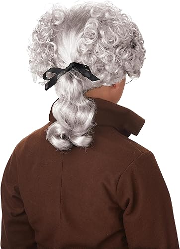 Miniatura 2 de Peluca para niños California Costumes de hombre colonial blanca Un solo color