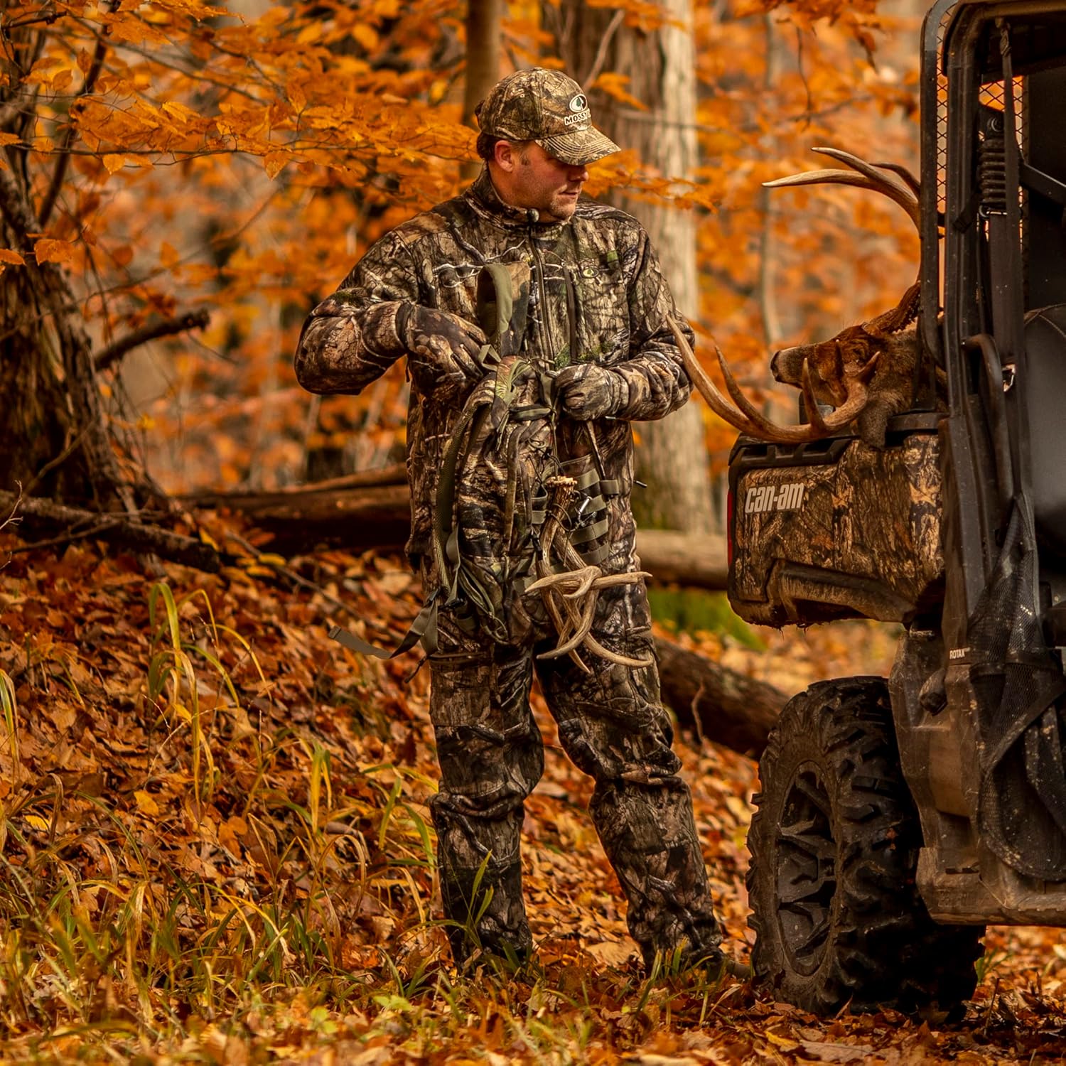 Mossy Oak Sherpa Fleece Lined Camo Hunting Pants for Men Bottomland Large