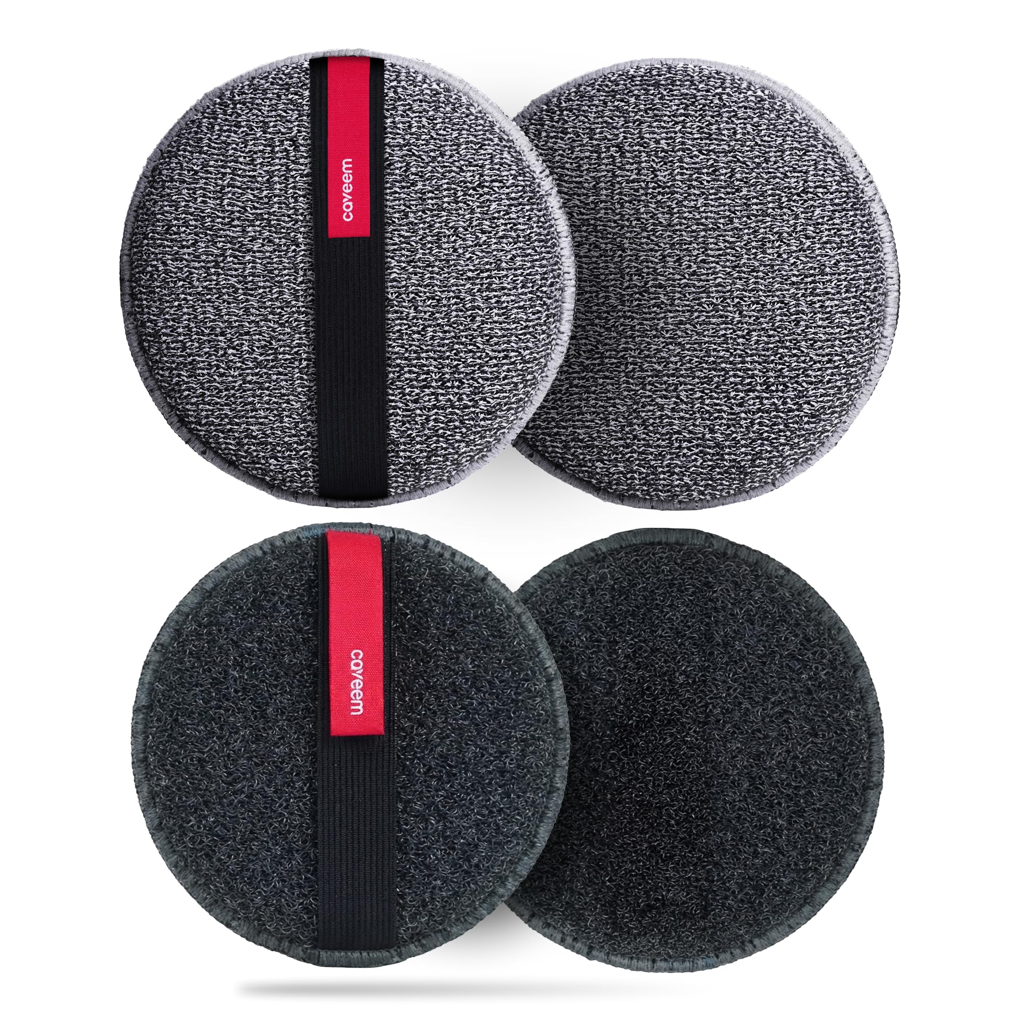 Caveem's Roughness Exfoliating Body Scrubber (4 Pack) – Granite Grey and Dark Grey Cleansing for Smooth Skin