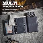 DUGRAFT Credit Card Holder with Window for ID, Men's Leather Wallet with RFID Blocking Aluminum and Metal Pop-Up Wallet for Credit Cards with Bill Compartment, dark blue, Compact, Minimalist