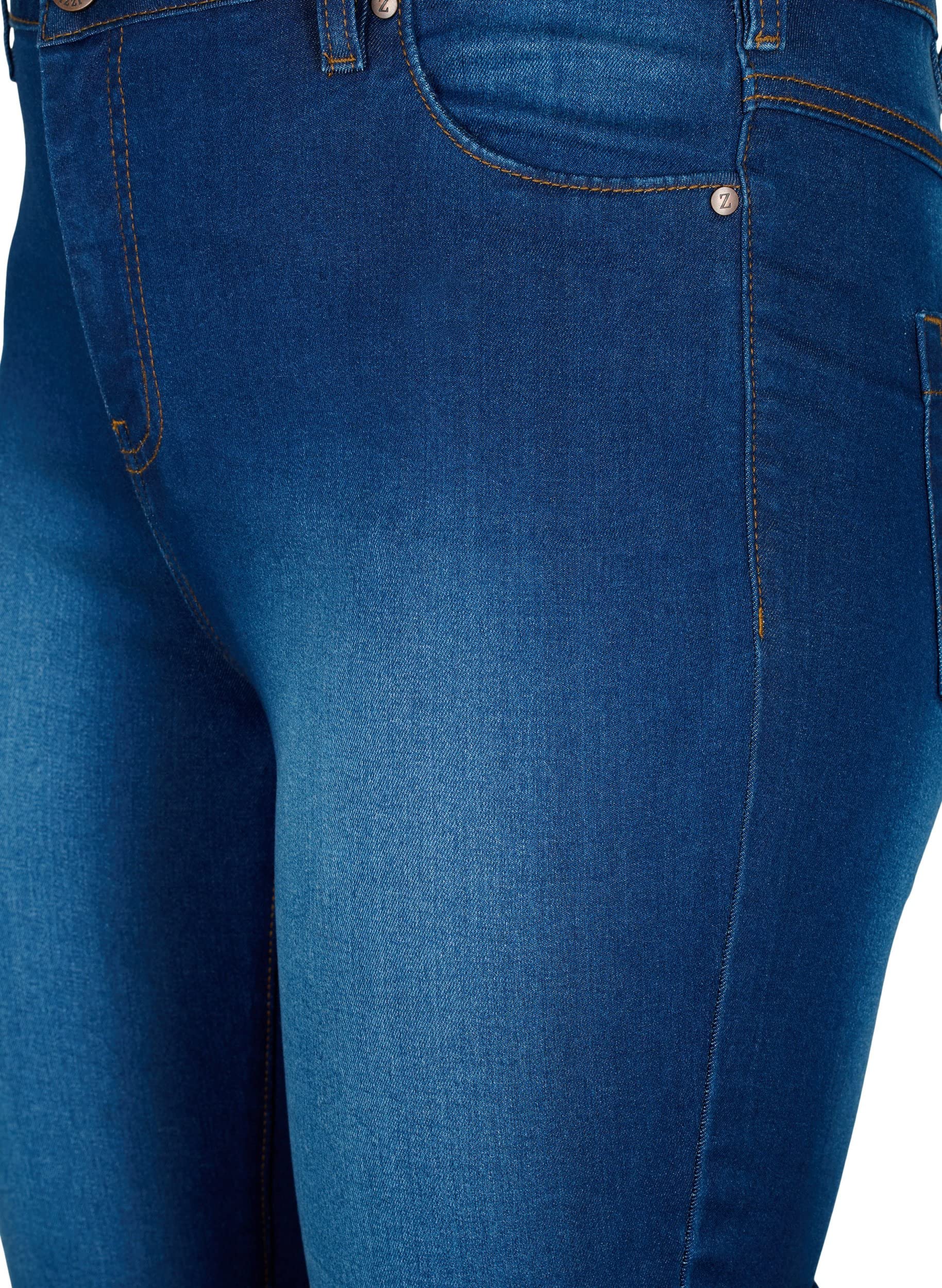 Zizzi Amy Capri Jeans Damen Große Größen - 3/4 Jeans - Caprihose mit Slim Fit & Hoher Taille - Curvy Mode für den Sommer - aus Bequemer Baumwollmischung mit Stretch