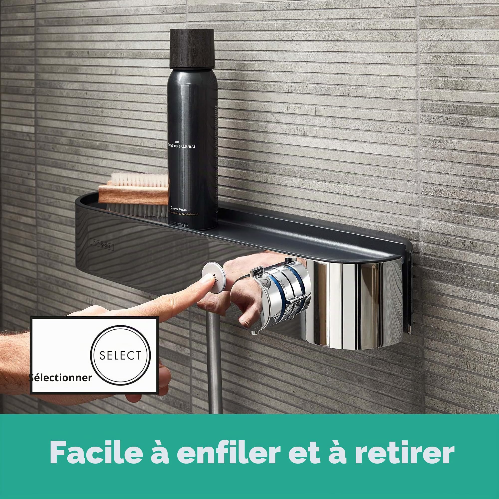 hansgrohe Pulsify S - Set de douche, Ensemble de douche avec mitigeur thermostatique, douchette, barre de douche 65cm, support et flexible de douche 160cm, Pommeau de douche avec 3 jets, Chromé