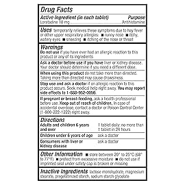 HealthA2Z Allergy Relief | Loratadine 10mg | Antihistamine | Relief from Itchy Throat, Sneezing, Runny Noses | 24-Hours Allergy Medicine (300 Tablets)