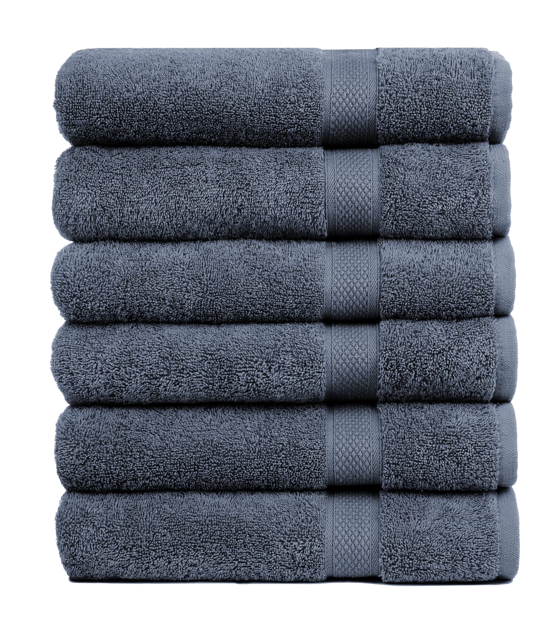 Pleasant Home Bath Towels Set of 6 (24” x 50”) 100% Cotton, 515 GSM | Lightweight, Soft & Highly Absorbent Luxury Towels for Bathroom | for Gym, Pool