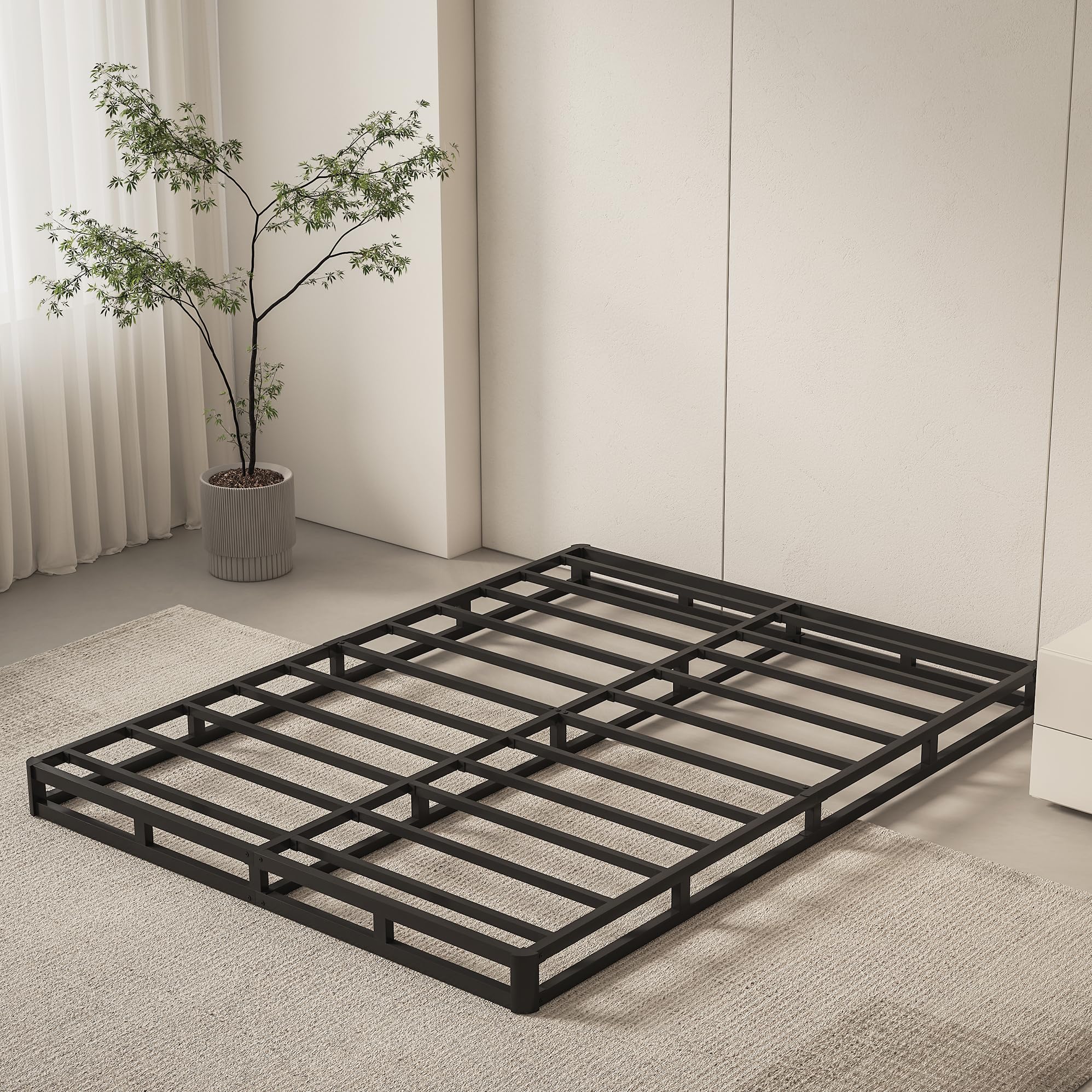 Oykomuc Box Spring Queen Size Bed Base, 5 Inch Low Profile, 3000 LBS Heavy Duty — product photo
