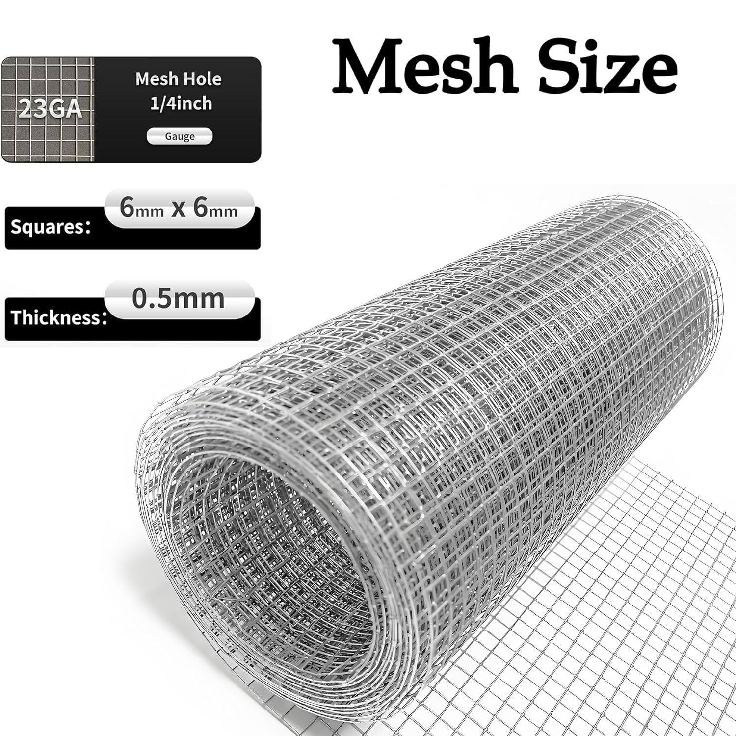 Hardware Cloth 1/4 inch 8inx10ft Galvanized After Welding 23 Gauge,Wire Cloth Wire Mesh Roll Chicken Wire Fence Mesh Roll for Chicken Pen/Coop Fences, Garden Fences,Screen Mesh,Poultry Netting Cage