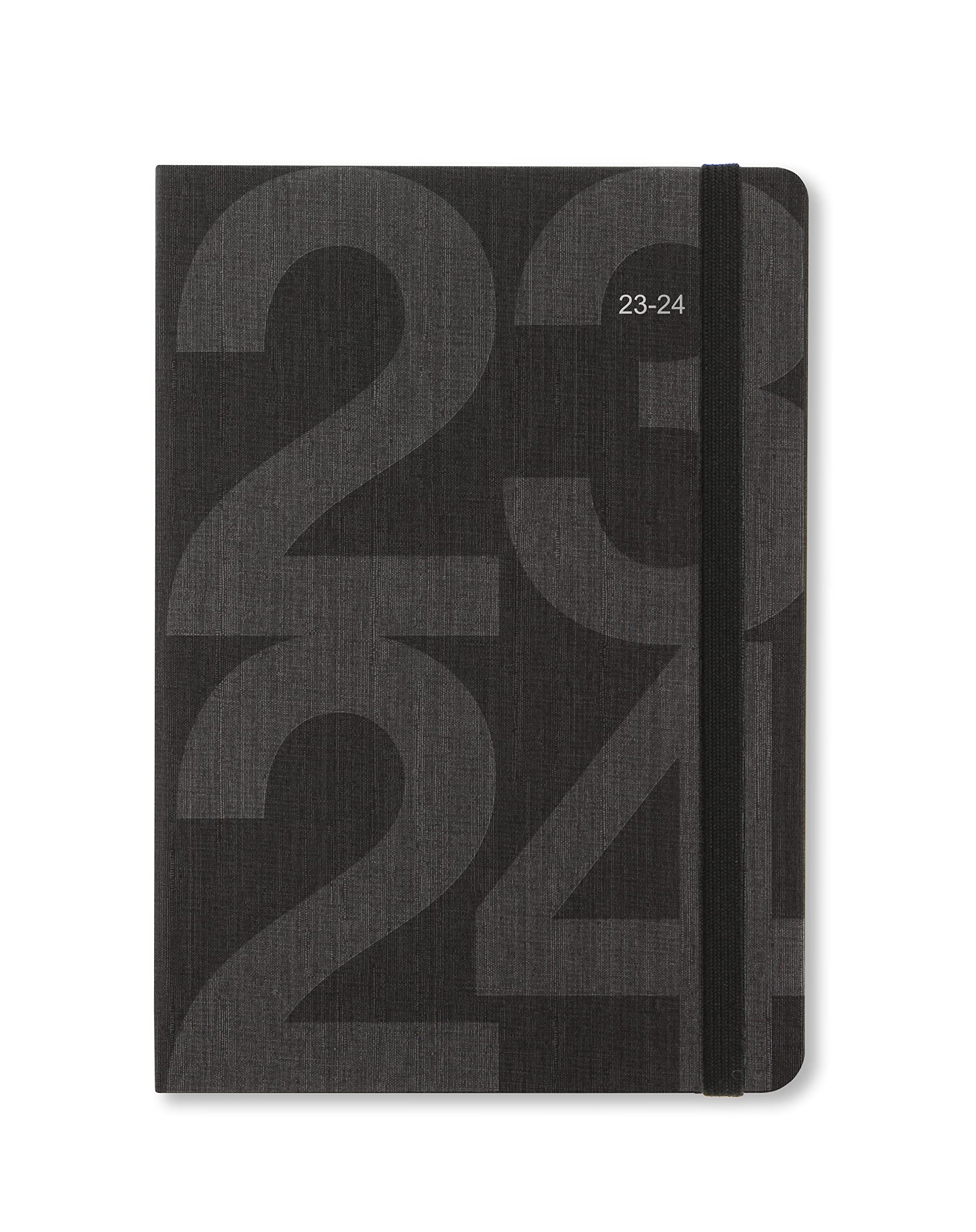 Letts Block A5 week to view 2023/2024 academic diary - black