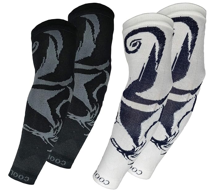 Cotson Men and Women Cotton Arm Sleeves, Fingerless UV Protection Sleeves for Sports and Bike Riding (Pack of 2 Pair)