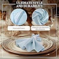 Vista 292 de Ultimate Textile -1 docena - Reversible Shantung Satin - Majestic - Servilletas de tela Majestic de 17 x 17 pulgadas color azul pizarra