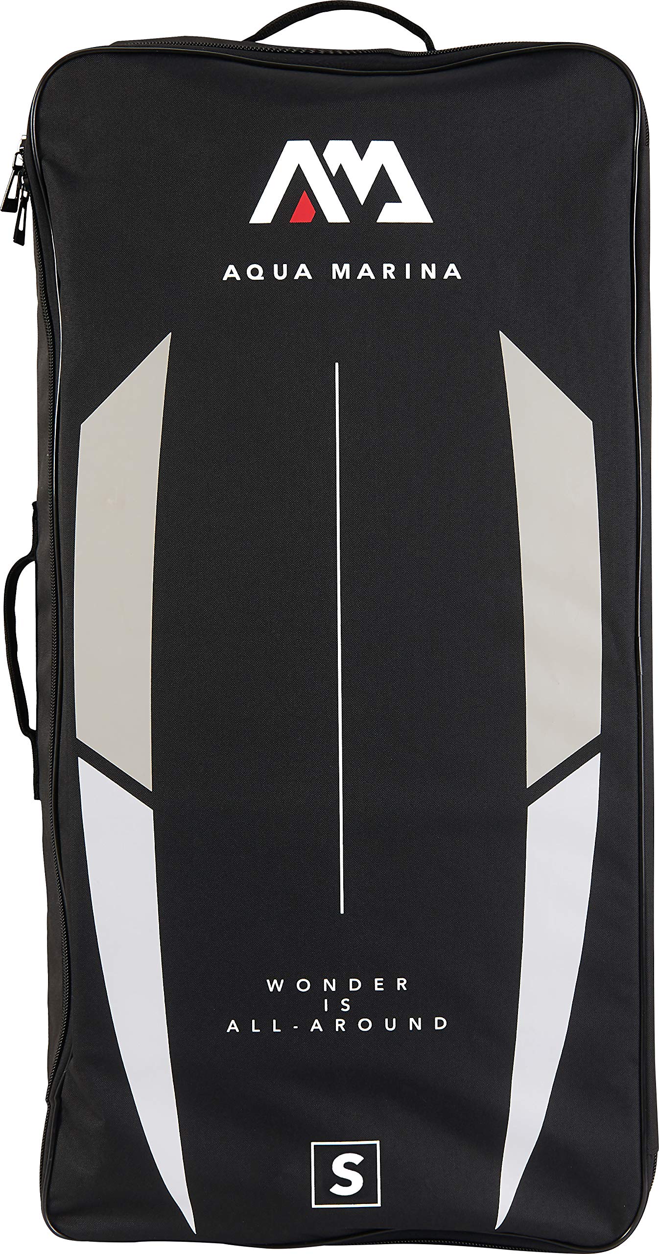 AM Aqua Marina Reißverschluss-Rucksack für iSUP und Zubehör Größe S (Vibrant/Breeze/Vapor/Coral/Wave) Schwarz/Weiß, 05.457.01