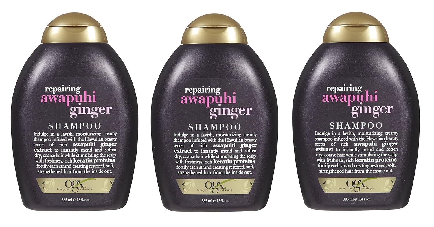 Ogx Shampoo Awapuhi Ginger 13 Ounce (384ml) (3 Pack