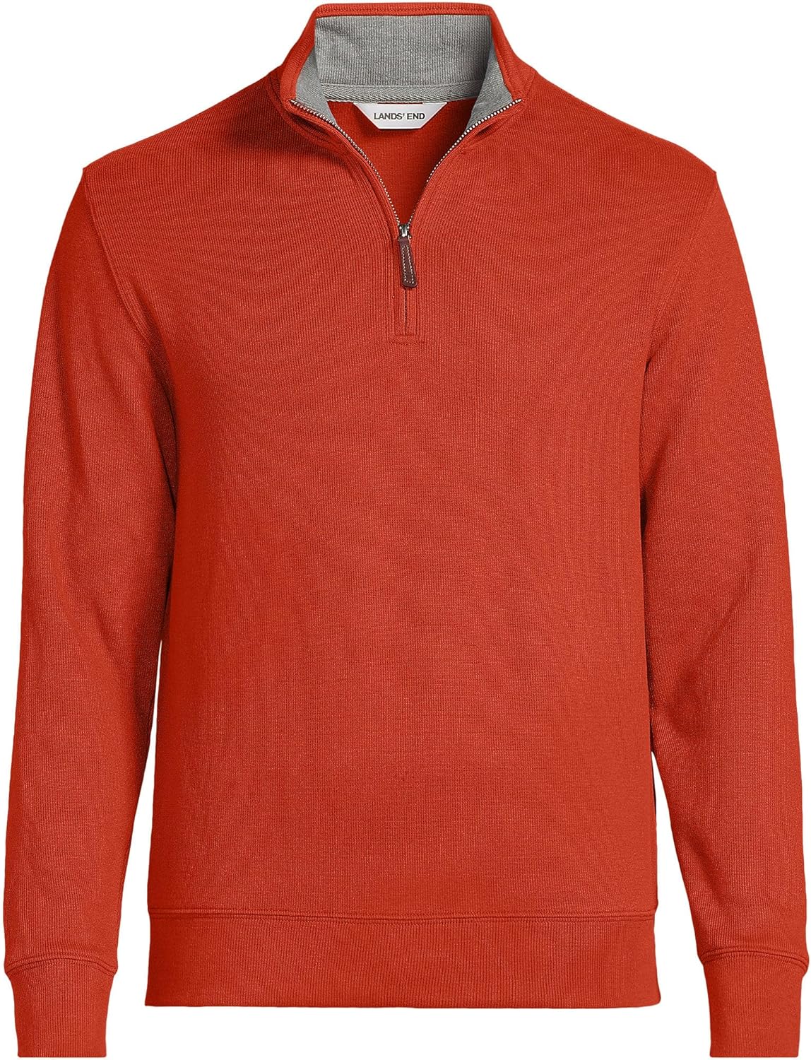 Lands' End Mens Bedford Rib Quarter Zip Sweater Bourbon Tall X-Large - Image 3
