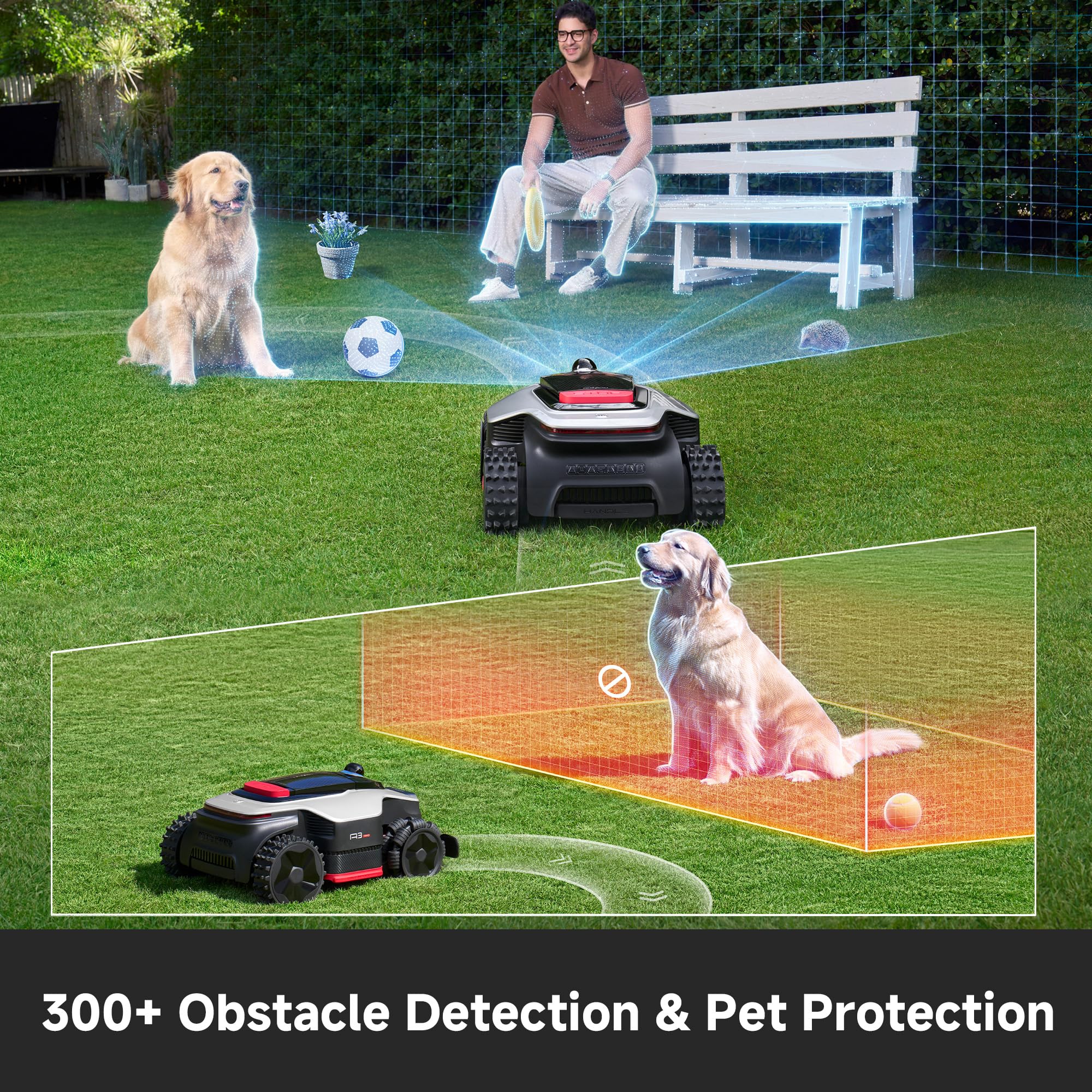 [Todo terreno sin cables] Cortacésped robot DREAME A3 AWD 2000, 360° LiDAR 3D y AI de doble visión para 0.5 Acre, 80% de pendientes y carga rápida de 45 minutos, recorte de bordes de 1.97 pulgadas
