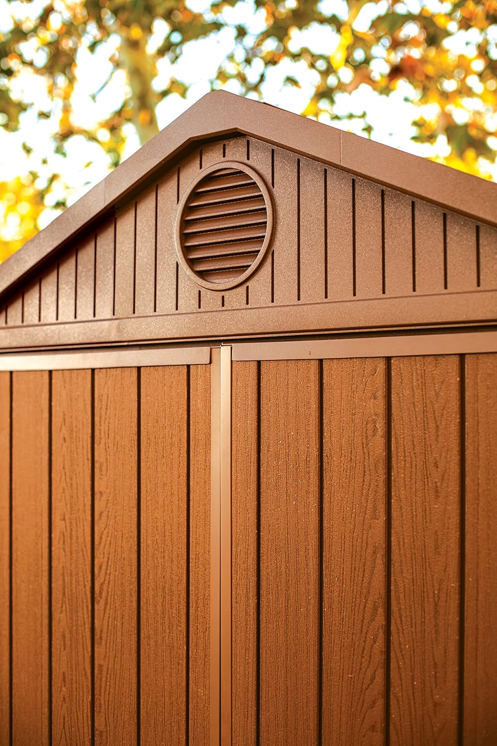 6' x 8' Brown Resin Outdoor Storage Shed with Windows